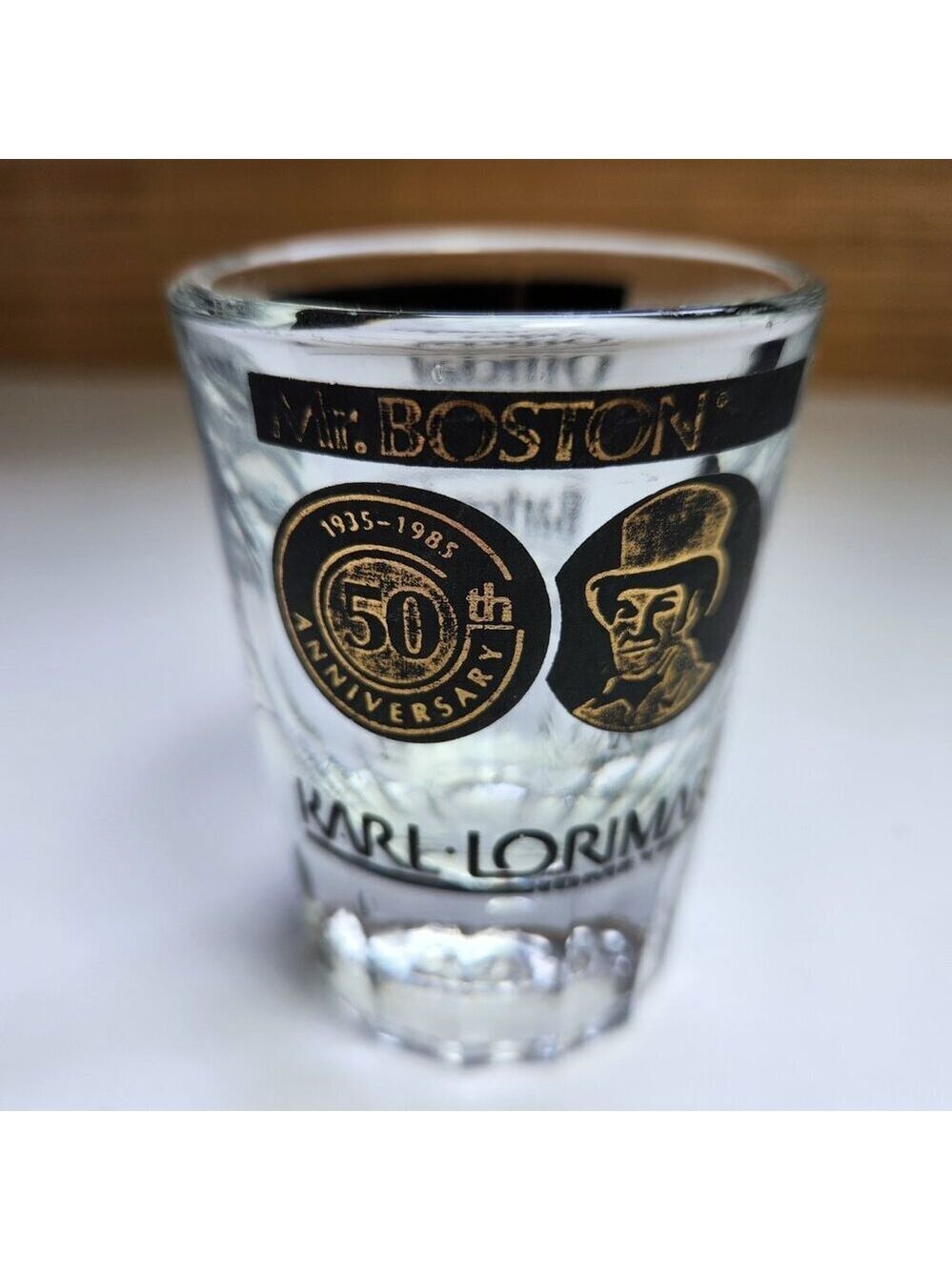 Karl Lorimar Shot Glass Mr Boston Official Video Bartenders Guide 50th Ann